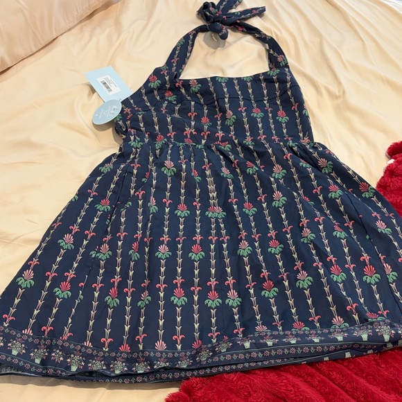 NWT Hill House Size Medium Tie Dress Blue Pink White with pockets - Picture 3 of 7